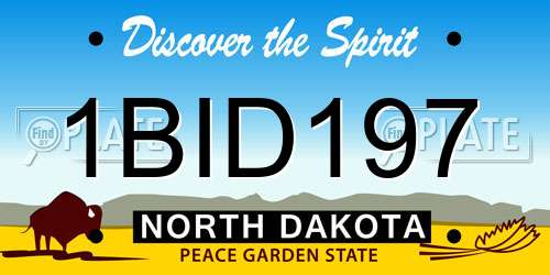 1BID197 North Dakota License Plate