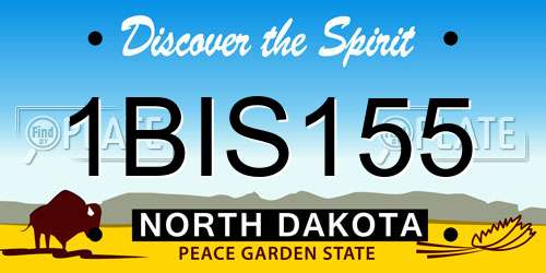 1BIS155 North Dakota License Plate