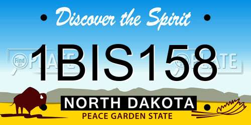 1BIS158 North Dakota License Plate