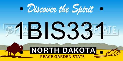 1BIS331 North Dakota License Plate
