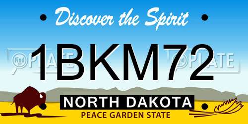 1BKM72 North Dakota License Plate