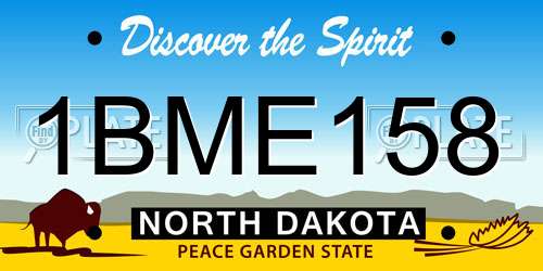 1BME158 North Dakota License Plate