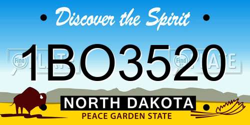 1BO3520 North Dakota License Plate