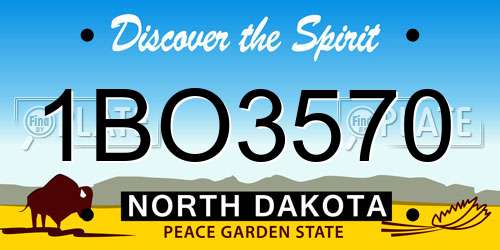 1BO3570 North Dakota License Plate