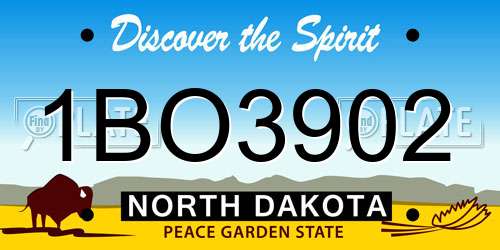 1BO3902 North Dakota License Plate