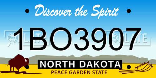 1BO3907 North Dakota License Plate