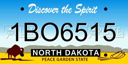 1BO6515 North Dakota License Plate