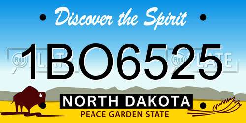 1BO6525 North Dakota License Plate