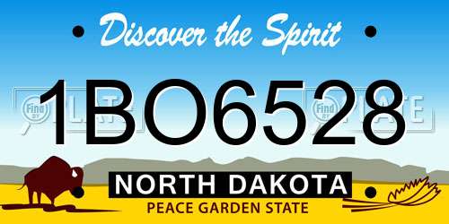 1BO6528 North Dakota License Plate