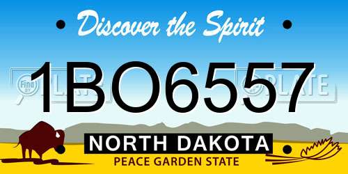 1BO6557 North Dakota License Plate