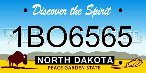 1BO6565 North Dakota License Plate