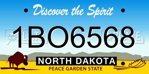 1BO6568 North Dakota License Plate