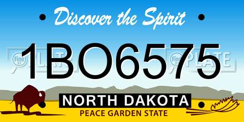 1BO6575 North Dakota License Plate