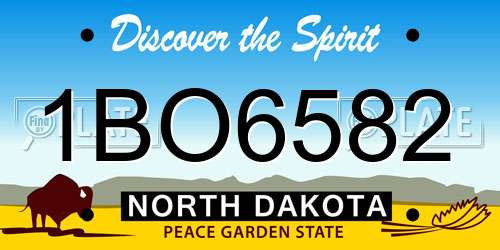 1BO6582 North Dakota License Plate