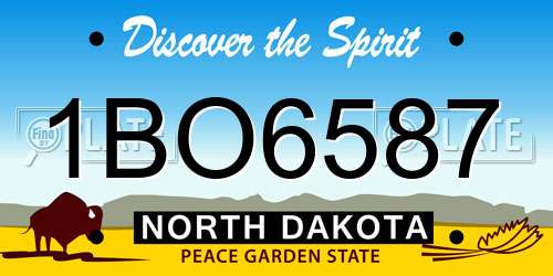 1BO6587 North Dakota License Plate