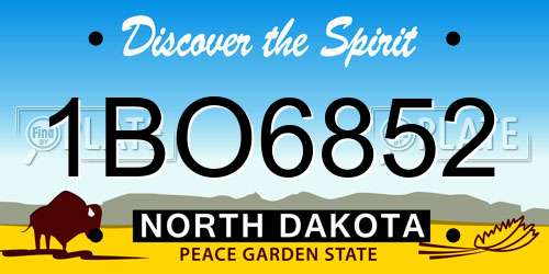 1BO6852 North Dakota License Plate