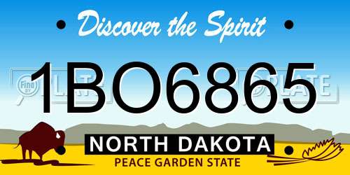 1BO6865 North Dakota License Plate