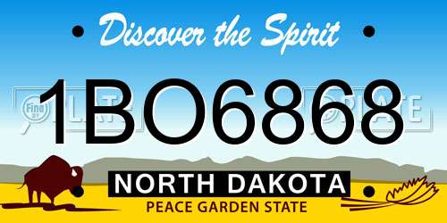 1BO6868 North Dakota License Plate