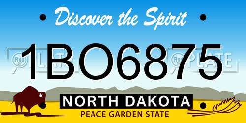 1BO6875 North Dakota License Plate