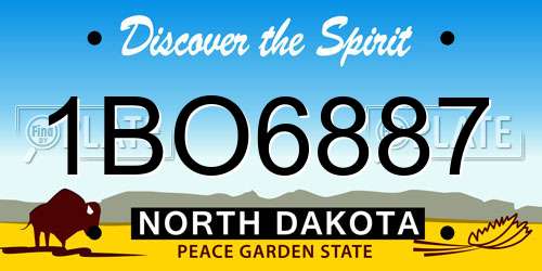 1BO6887 North Dakota License Plate