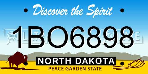 1BO6898 North Dakota License Plate