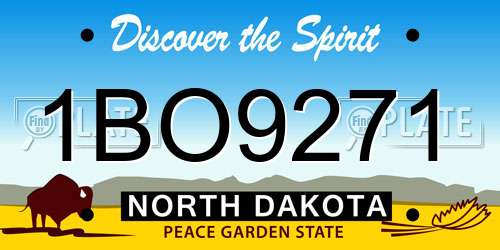 1BO9271 North Dakota License Plate