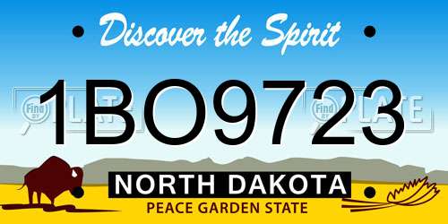 1BO9723 North Dakota License Plate