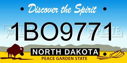 1BO9771 North Dakota License Plate