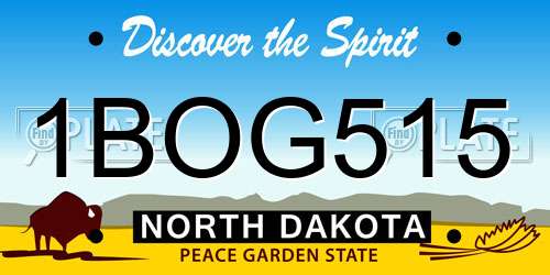 1BOG515 North Dakota License Plate