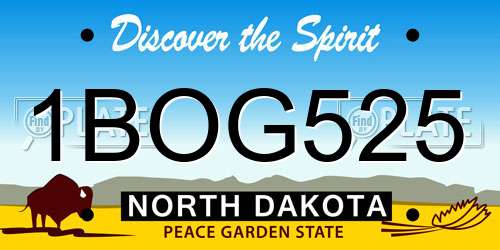 1BOG525 North Dakota License Plate