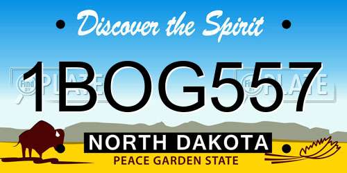 1BOG557 North Dakota License Plate