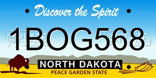 1BOG568 North Dakota License Plate