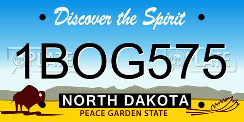 1BOG575 North Dakota License Plate