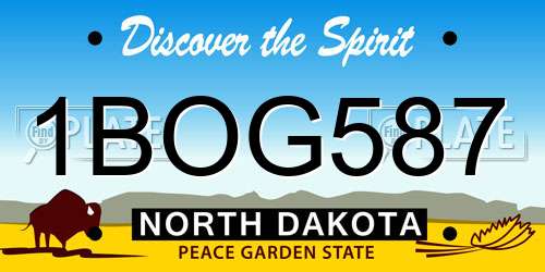1BOG587 North Dakota License Plate