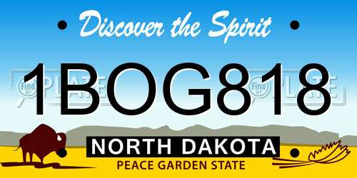 1BOG818 North Dakota License Plate