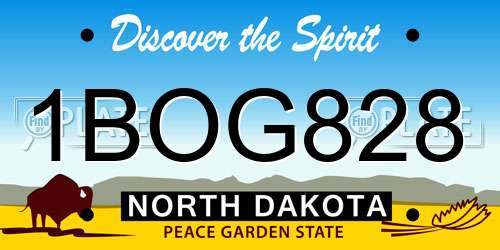 1BOG828 North Dakota License Plate