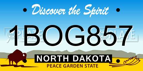 1BOG857 North Dakota License Plate