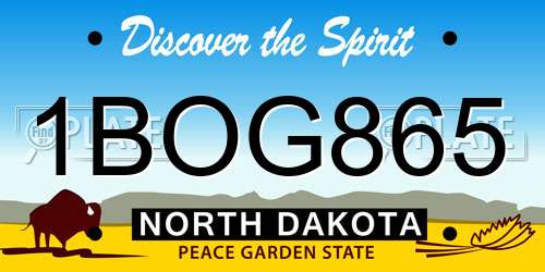 1BOG865 North Dakota License Plate