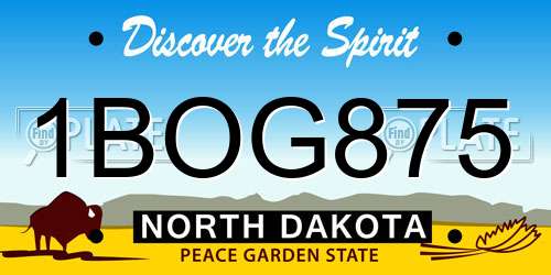 1BOG875 North Dakota License Plate
