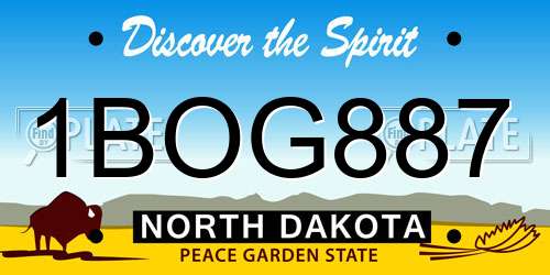1BOG887 North Dakota License Plate