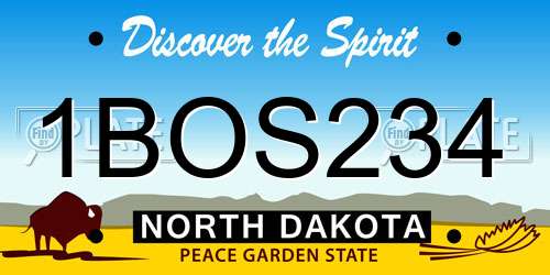 1BOS234 North Dakota License Plate