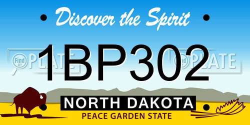 1BP302 North Dakota License Plate