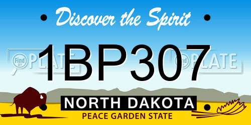 1BP307 North Dakota License Plate