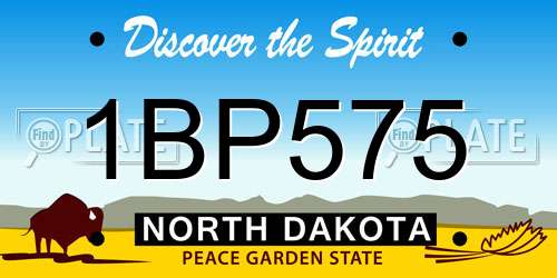1BP575 North Dakota License Plate
