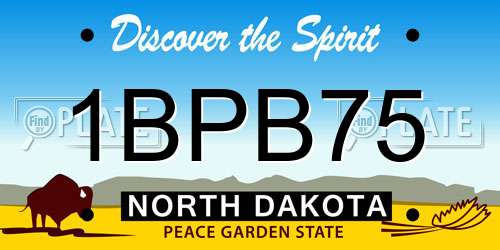 1BPB75 North Dakota License Plate