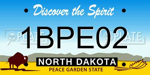 1BPE02 North Dakota License Plate
