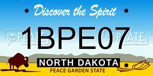 1BPE07 North Dakota License Plate