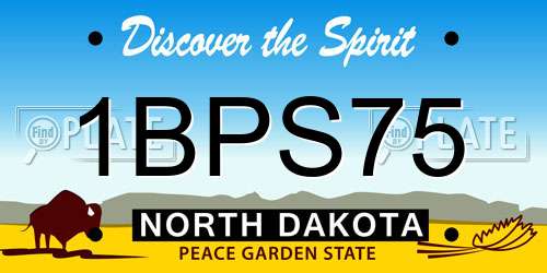 1BPS75 North Dakota License Plate