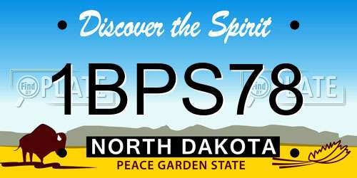 1BPS78 North Dakota License Plate