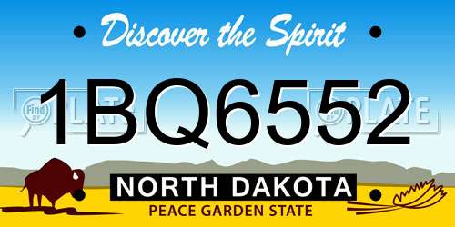 1BQ6552 North Dakota License Plate